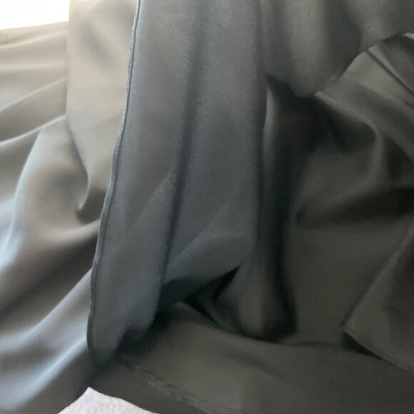 VTG Hampton Nites Sz 8 Black A-Line Flowy Midi Skirt Pull-On Sheer Overlay*Read* - Picture 10 of 11